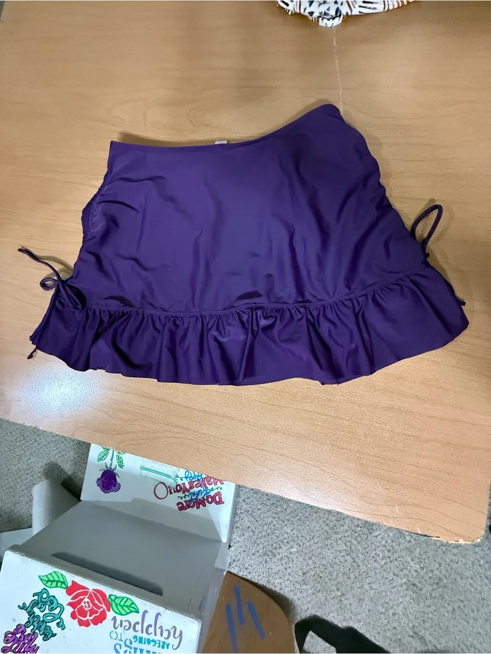 Purple Ruffle Swim Skirt
